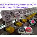 2015 Elucky Industrial embroidery machine for sale with 8 Heads for Cap & Flat embroidery